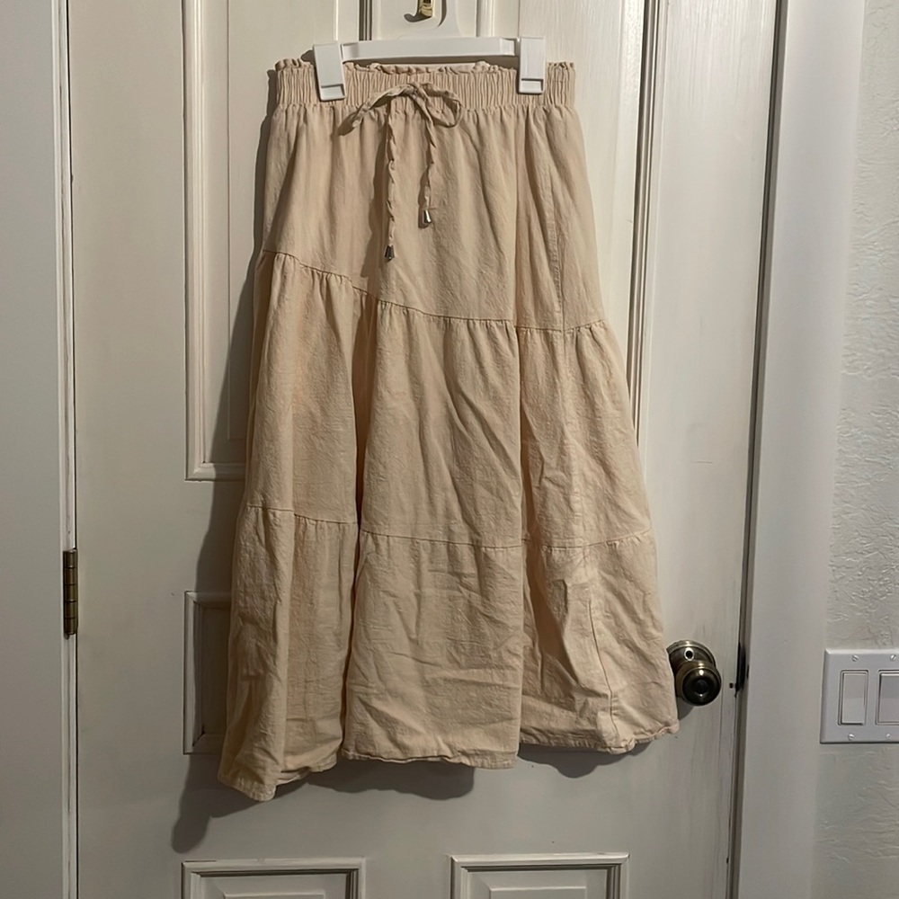 Cream, Flowy Skirt